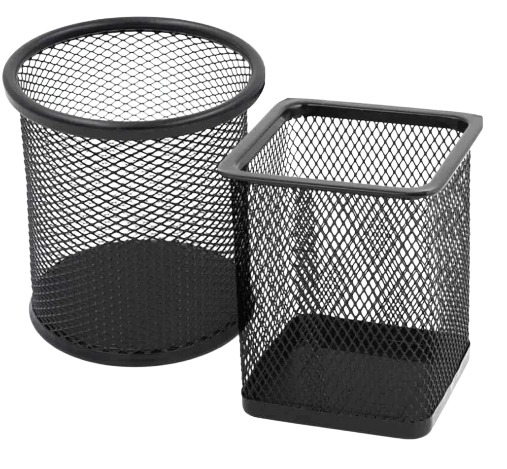 Round and Square Metal Pen Holder