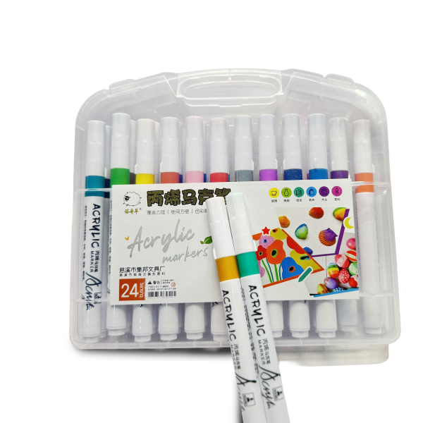 ACRYLIC MARKERS IN PLASTIC-SET OF 24