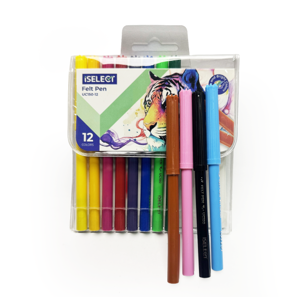ISELECT FELT COLOURED PEN SET OF 12