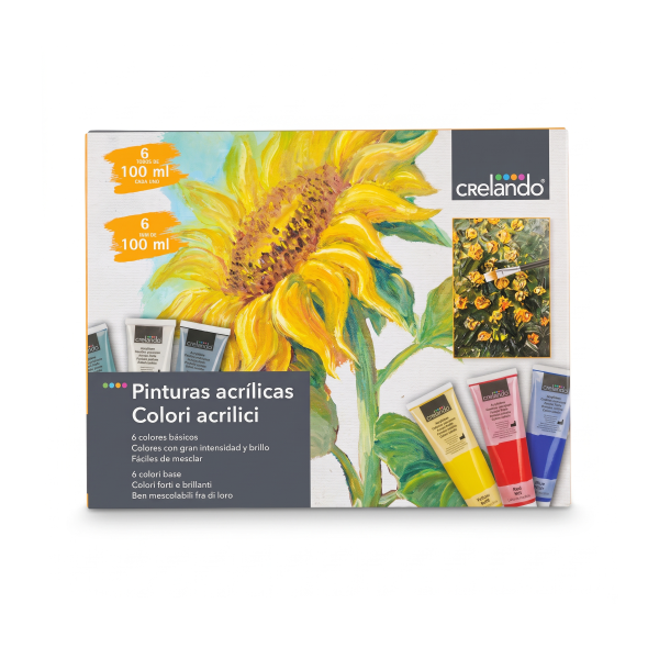 CRELANDO ACRYLIC COLOUR SET OF 6 X 100ML