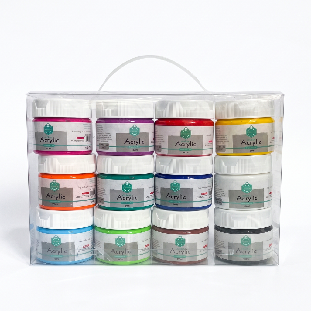 Keep Smiling Acrylic Colour Paint Set 12x100ml