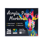 ACRYLIC PAINT MARKER SET OF 36 DUAL TIP COLOURS