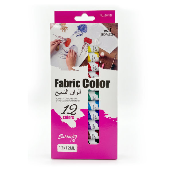 BOMEIJIA FABRIC COLOUR SET OF 12X12ML