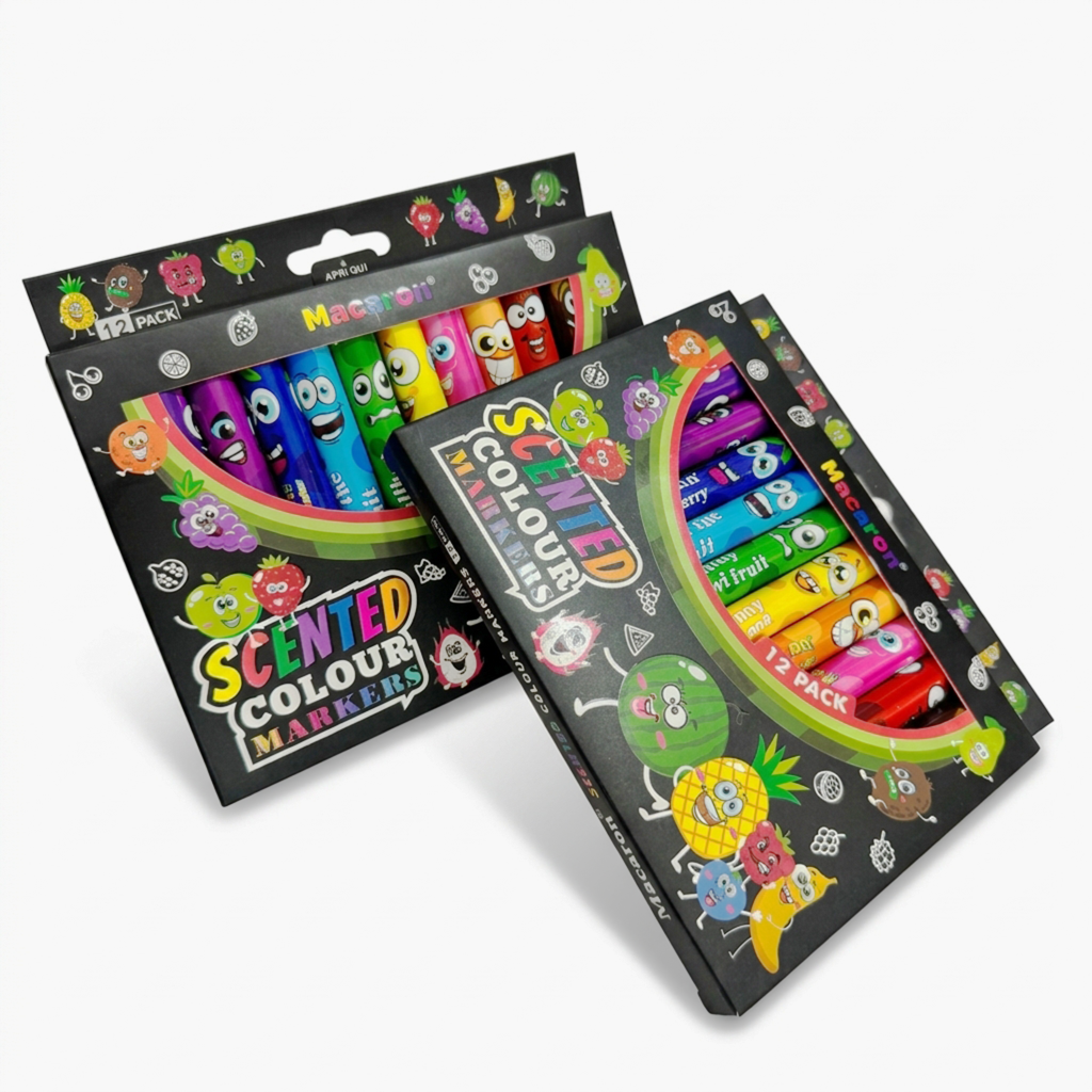 SCENTED COLOUR MARKER SET OF 12 COLOURS