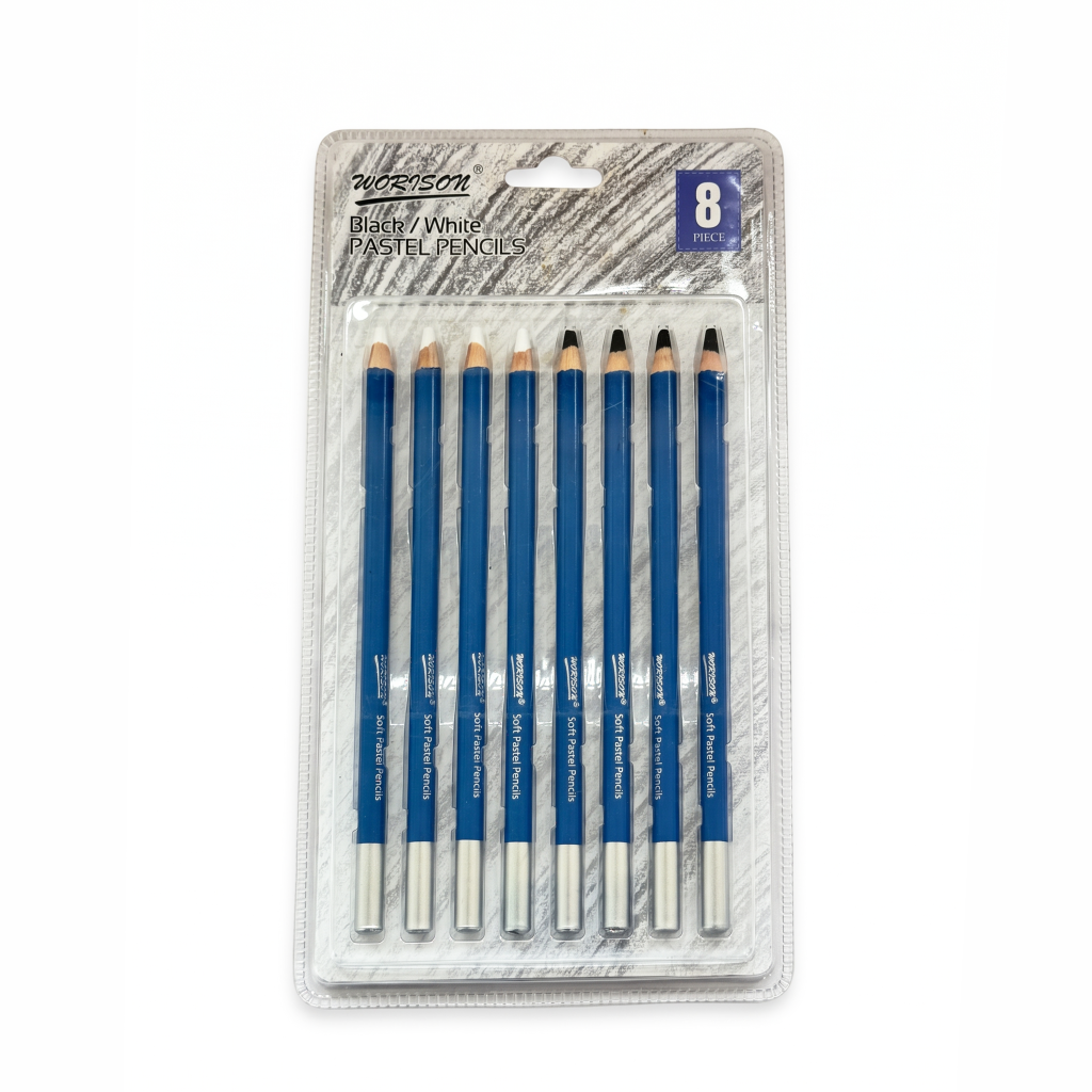 WORISON BLACK /WHITE PASTEL PENCIL SET OF 8