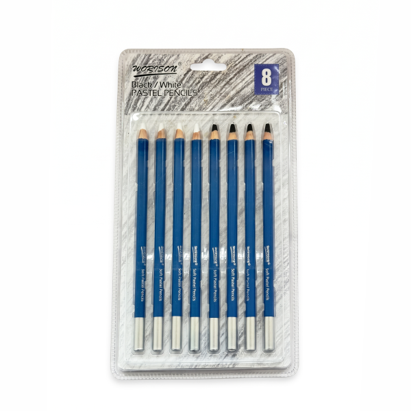 WORISON BLACK /WHITE PASTEL PENCIL SET OF 8